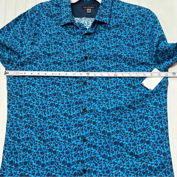 Lords of Harlech~new~Blue Floral Nigel Long Sleeve Button Front Shirt size Large - Picture 8 of 13